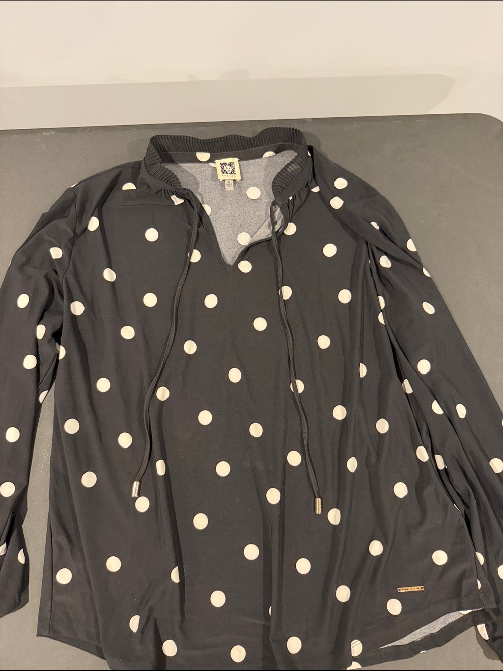 Anne Klein Black Polka Dot blouse